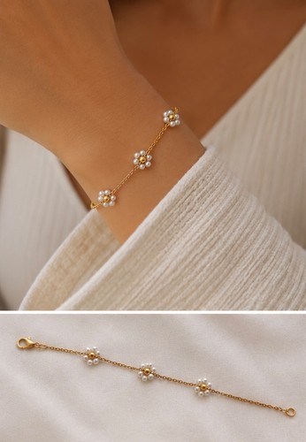 Bracciale floreale perle
