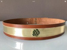 CINTURA VINTAGE ANNI '80 DA DONNA COLOR CUOIO/ORO 85 cm