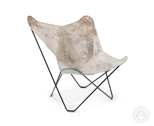 Sedia farfalla vera pelle - a,