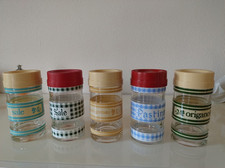 Cinque Barattoli Contenitore Nutella Vintage. Tre Tappi Sono Rotti Come Da Foto