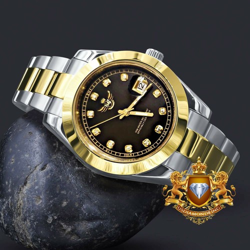 Orologio pieno acciaio caffè - pieno,