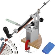 Affilacoltelli Manuale Professionale Rotativo a 360° Acciaio Inox Multifunzione