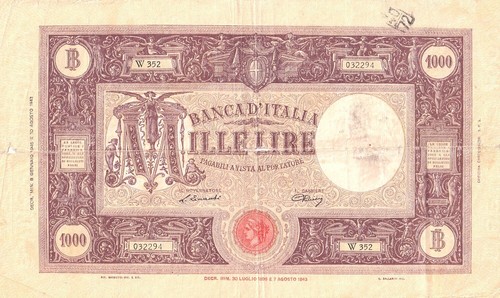 Italia 000 lire 1943 - italia,, p