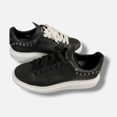 Mcqueen men black leather - men's,