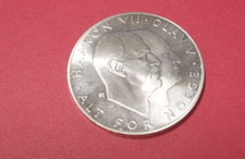Norvegia moneta 25 kroner 1970 haakon VII Olaf V argento