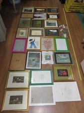 Lotto stock QUADRETTI IN CORNICE STAMPE PORTAFOTO da MERCATINO delle PULCI BAZAR