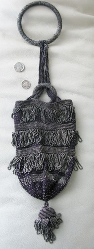 Antica borsa viola uncinetto