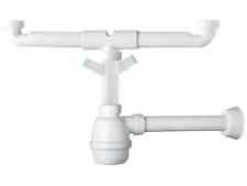 TUBO SCARICO SIFONE LAVELLO 2 VASCHE A BOCCIA ATTACCO LAVASTOVIGLIE 1" 1/2