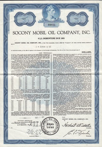 Socony mobil oil company usd - socony,