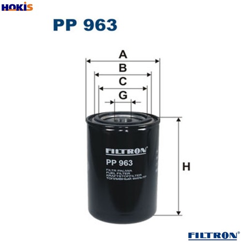 Filtro carburante 963 per - filtro,
