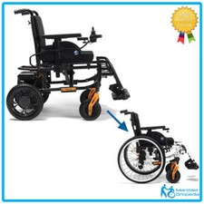 CARROZZINA ELETTRICA E CARROZZINA MANUALE 2-IN-1 DISABILI ANZIANI KIT COMPLETO