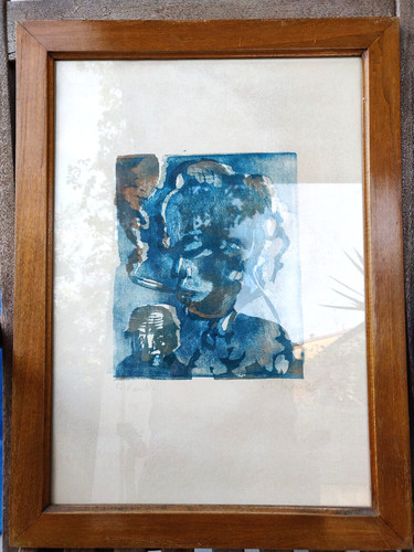 Litografia profilo blu - profilo,