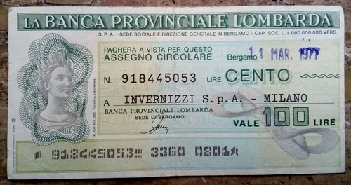 Assegno cartamoneta della - cartamoneta,
