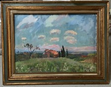 Teonesto Deabate Torino quadro dipinto su tela paesaggio 50x70 cm