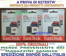 MicroSD SanDisk Ultra 16 32 64 128 GB CLASS 10 Scheda Memoria Micro SD ORIGINALE