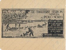 1926 VENEZIA Maglierie HERION Polo Nord Duca Abruzzi Biglietto pubblicitario