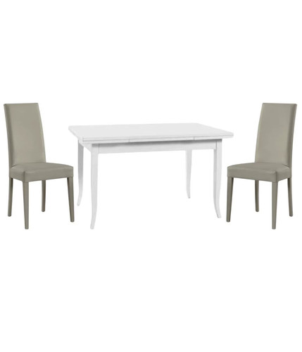 Set tavolo rettangolare bianco