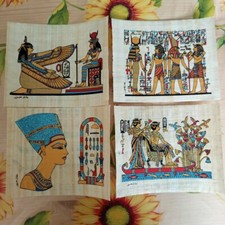  4 Stampe Egitto Su Carta Di Papiro 