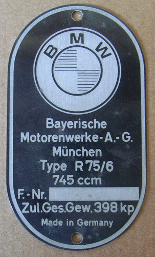 Targa bmw r75 - targa, r75/6