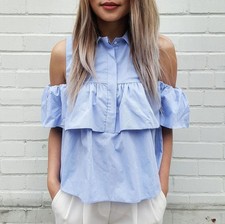 CAMICIA ZARA SKY BLUE IN