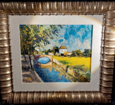 PITTORE -GIANNI TEDESCHI Genova 1922 - Asiago 2018 '  Paesaggio  ' OLIO