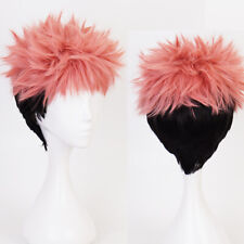 Yuji Parrucca Cosplay Corta Rosa Nera Parrucche Festa Capelli Anime Jujutsu Kaisen Itadori