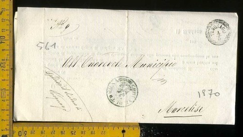 Regno 1870 piego con testo - con,
