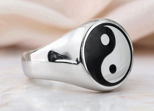 Anello acciaio inox yin - acciaio,