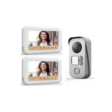 KIT VIDEOCITOFONO CON 2 MONITOR AVIDSEN 7 POLLICI BIFAMILIARE 2 FAMIGLIE 112282