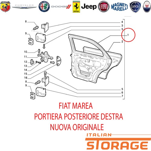Fiat marea rear right door - marea, new