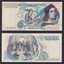 Banconota Italia 500000 lire Raffaello 1997 P.-118 FDS/UNC
