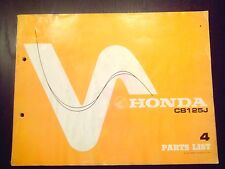 Honda CB 125 J CB125 CB125J 1977 Catalogo Ricambi Parts List Catalogue
