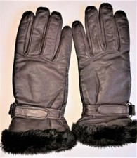 GUANTI DONNA DERBY VERA PELLE DI CAPRA MISURA M TESTA DI MORO 