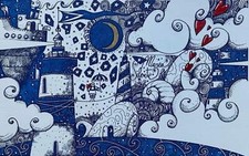 Casa della luna III Andrea Agostini Opera Quadro INCISIONE Firmata Ed Lim 50x40