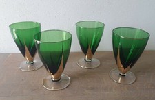 4 Calici Bicchieri Vetro Verde