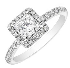 18k Oro Bianco Vera Diamante