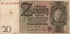 Banconota originale tedesca - , 20
