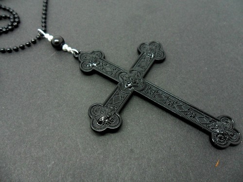 Collana catena sfera nera - ,