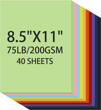 Cartoncino 8,5 X 11, 40 Fogli