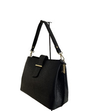 Black genuine leather shoulder