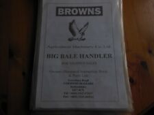 BROWNS AGRICULTURAL MACHINERY Co. Ltd. - BIG BALE HANDLER - INSTRUCTION & PARTS