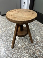 Sgabello girevole a vite originale vintage anni 70 in legno