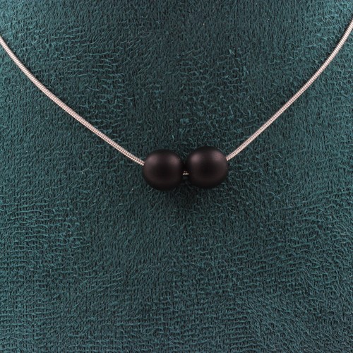 Collana perle onice nero - 2,