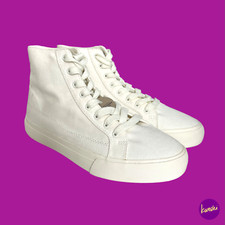 LEVI'S Sneakers alte quadrate da uomo, tela resistente, bianco sporco, UK 10/EU 44