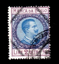 Marca da Bollo Tassa Fissa da  lire 2 oltre 2/10   nel  1909 losanghe