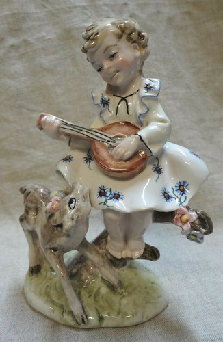 Ceramica fontanini ragazza con - ragazza,