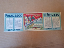 ETICHETTA PASTIFICIO FRANCESCO D'APUZZO GRAGNANO NAPOLI
