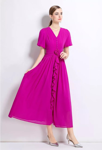 Vestito porpora fluo linea - vestito, a-linea