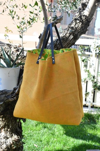 Borsa cucita mano juta - borsa, in