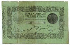 40 LIRE FALSO D'EPOCA BANCA
